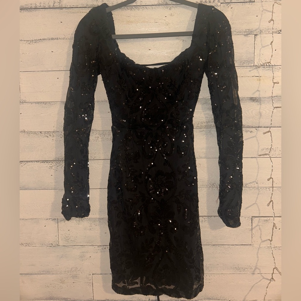 Elegant Black Sequin Dress